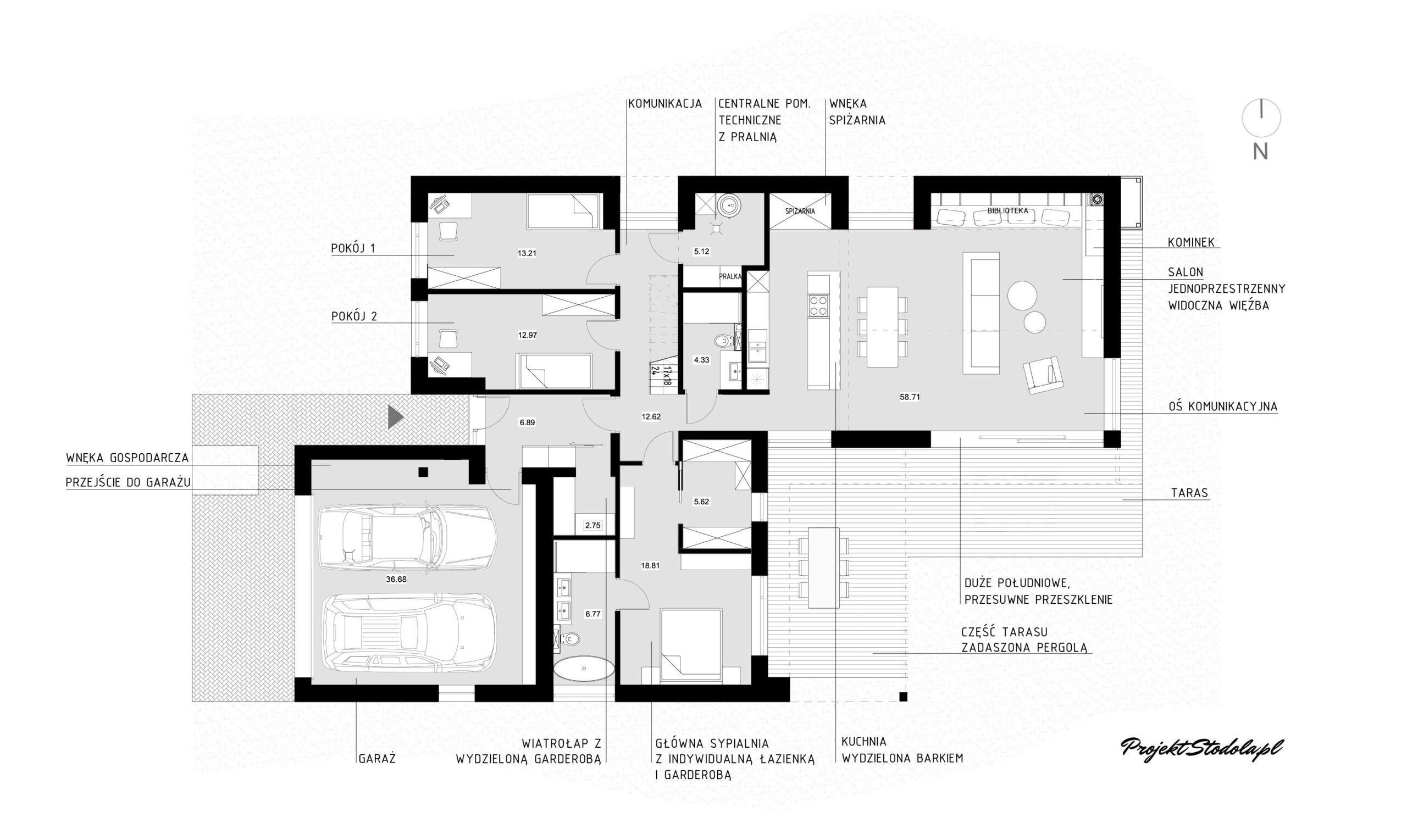 Projekt Stodoła M+ [210,86 m²]